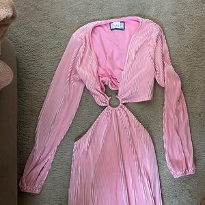 RNWY pink cut out bell sleeve dress size 2